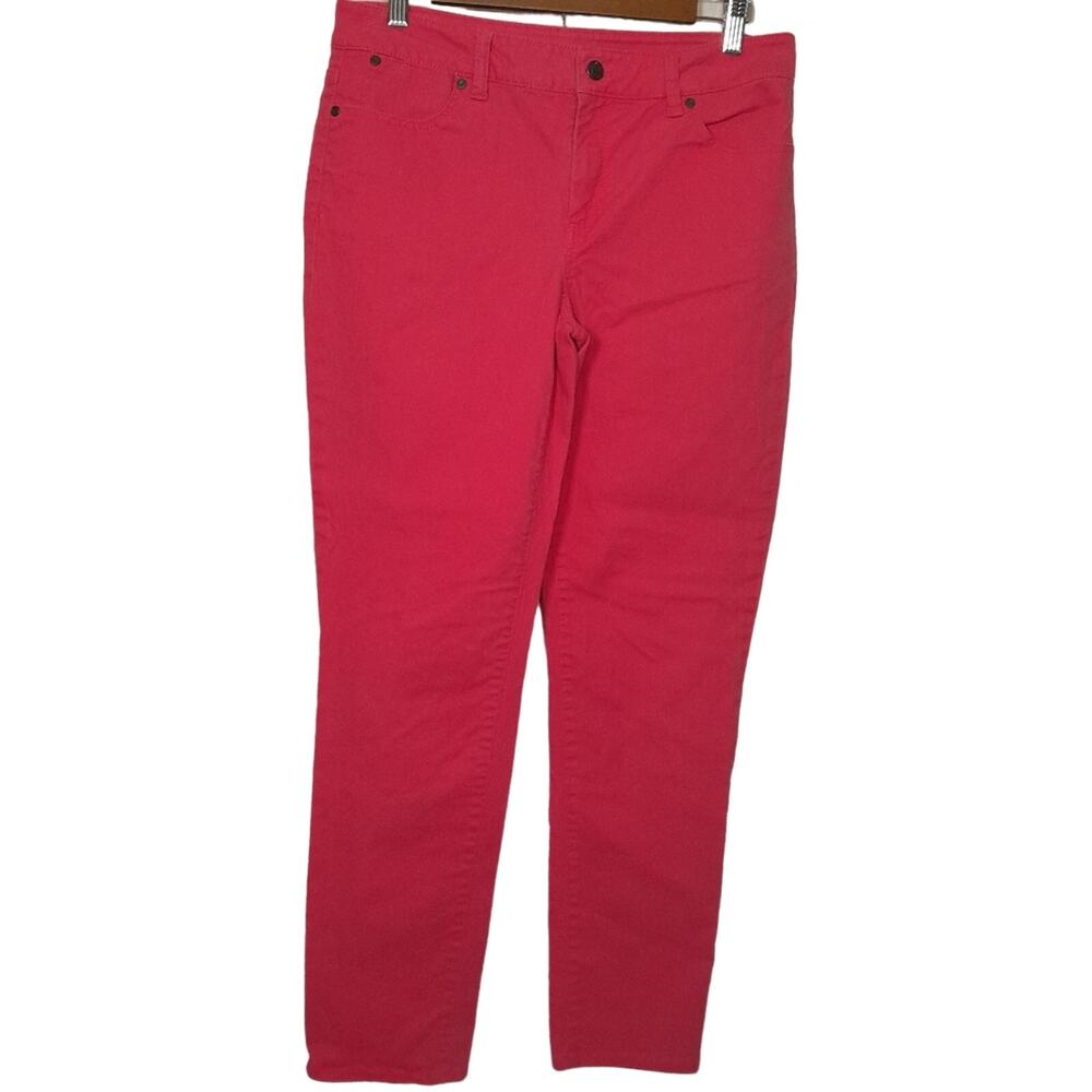 Talbots Pink Signature Slim Ankle Pants‎ 8L 29 Cotton Colorful Classic Preppy